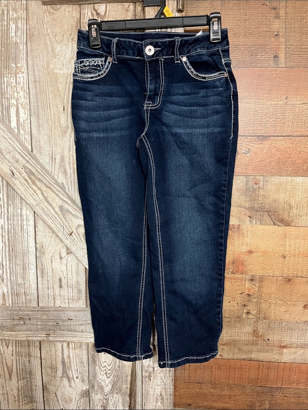 Maurices Dark Indigo Cropped Straight Jeans